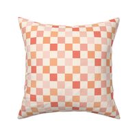 Muted Red, Pink and Orange Checkers {on Cream}