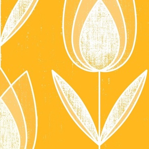 Field of Tulips - vintage orange - tulips, tulip, orange tulips, retro, deco, Art Deco 