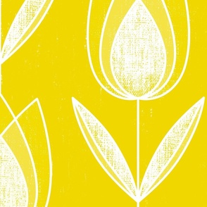 Cheerful Tulips - vintage yellow - tulips, tulip, yellow tulips, retro, deco, Art Deco 