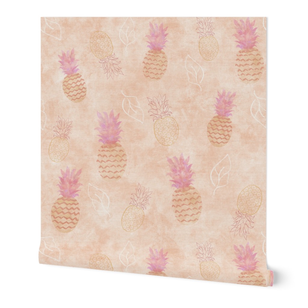 Orange, Pineapples,Pineapple,  Pink, Tropical, Coastal, Beach, Girls, Summer, Spring, JG Anchor Designs