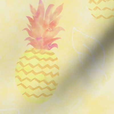 Pineapples, pineapple, Yellow,  Pink, Fruit, Watercolor, Summer, Tropical, JG Anchor Designs