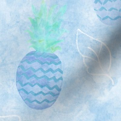 Blue, Pineapple, Pineapples, Cobalt, Tropical, Beach, Fruit, Kitchen, Summer, Spring, Kitchen, JG Anchor Designs by Jenn Grey