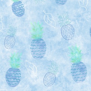 Blue, Pineapple, Pineapples, Cobalt, Tropical, Beach, Fruit, Kitchen, Summer, Spring, Kitchen, JG Anchor Designs by Jenn Grey