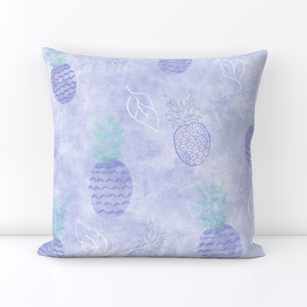 Pineapple, Pineapples, Purple, Teal, Green, Lavender, Tropical, Beach, Fruit, JG Anchor Designs by Jenn Grey