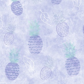 Pineapple, Pineapples, Purple, Teal, Green, Lavender, Tropical, Beach, Fruit, JG Anchor Designs by Jenn Grey