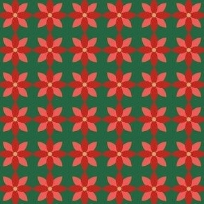 Small Scale - Poinsettia - Two Tone Red on Green