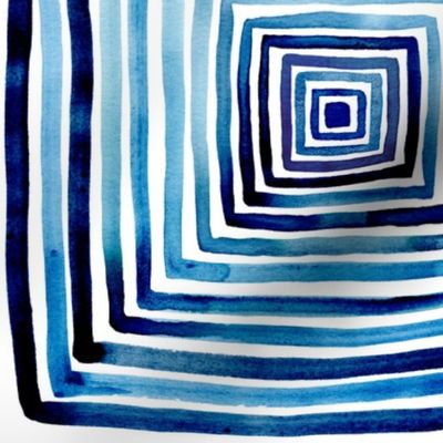 Shades of Blue Concentric Squares