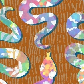 Rainbow Snakes-Rust - Large Scale