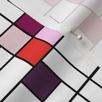 color block - red, pink, violet