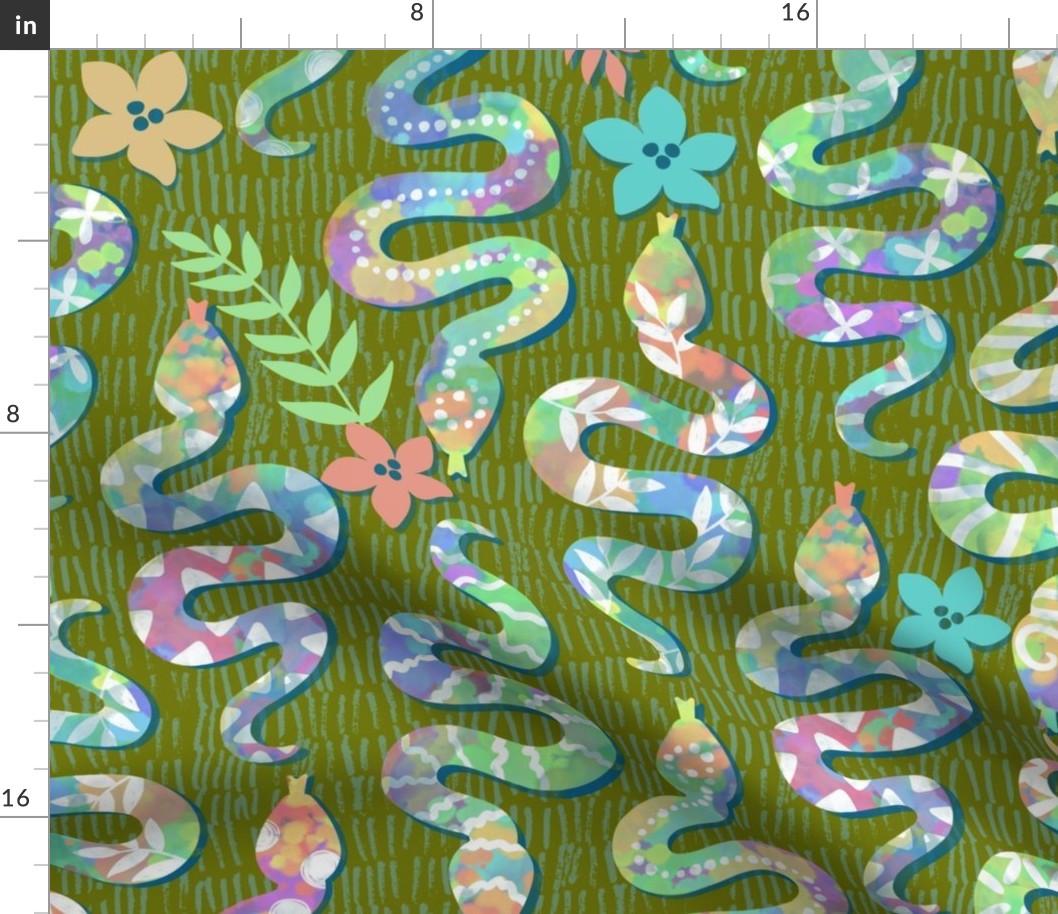 Rainbow Snakes-Olive - Large Scale