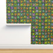 Grannys Crochet Squares - Design 13333051 - Yellow Orange Green