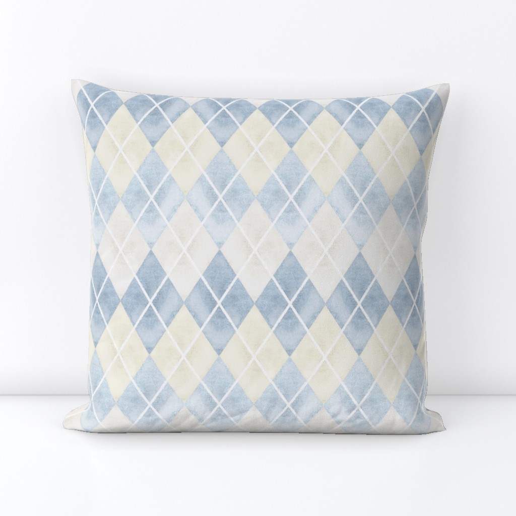 Argyle, Baby blue, cream and white, light blue check, plaid, baby boy, nursery 