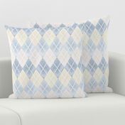 Argyle, Baby blue, cream and white, light blue check, plaid, baby boy, nursery 