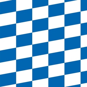 Oktoberfest Bavarian Beer House Blue and White Large Diagonal Diamond Pattern