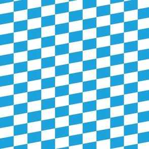 Oktoberfest Bavarian Beer Festival Blue and White Medium Diagonal Diamond Pattern