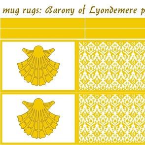 mug rugs: Barony of Lyondemere (SCA)