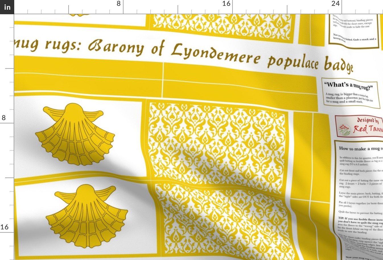 mug rugs: Barony of Lyondemere (SCA)