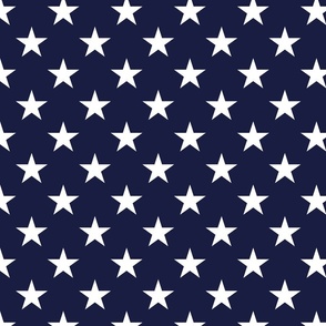 White stars on navy blue background 