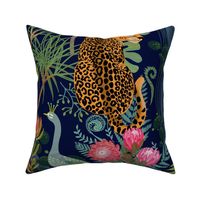Larger Cheetah untamed  navy 24 inch wide