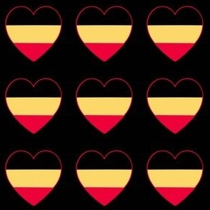 German flag hearts on black