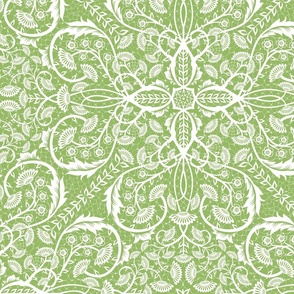 Light green maximal style decorative floral vines - large