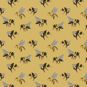 Bees SMALL 3x3 - honey yellow