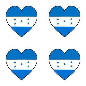 Honduran flag hearts on white