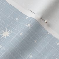 Moon and star linen on baby blue, light blue, newborn boy