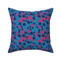 Bright and Fun Hand-Drawn Jacks in Blue with Hot Pink and Lime Green