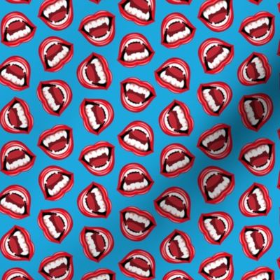 (small scale) Vampire Teeth - Vampire Lips - red/blue - LAD22