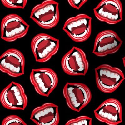 Vampire Teeth - Vampire Lips - black - LAD22
