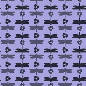 Dragonfly polka dot silhouettes in Shades of Lilac (Thistle Be collection)