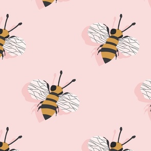 Bees Buzzing In Formation Jumbo | Pink