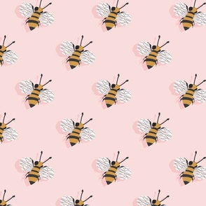 Bees Buzzing In Formation Lg | Pink