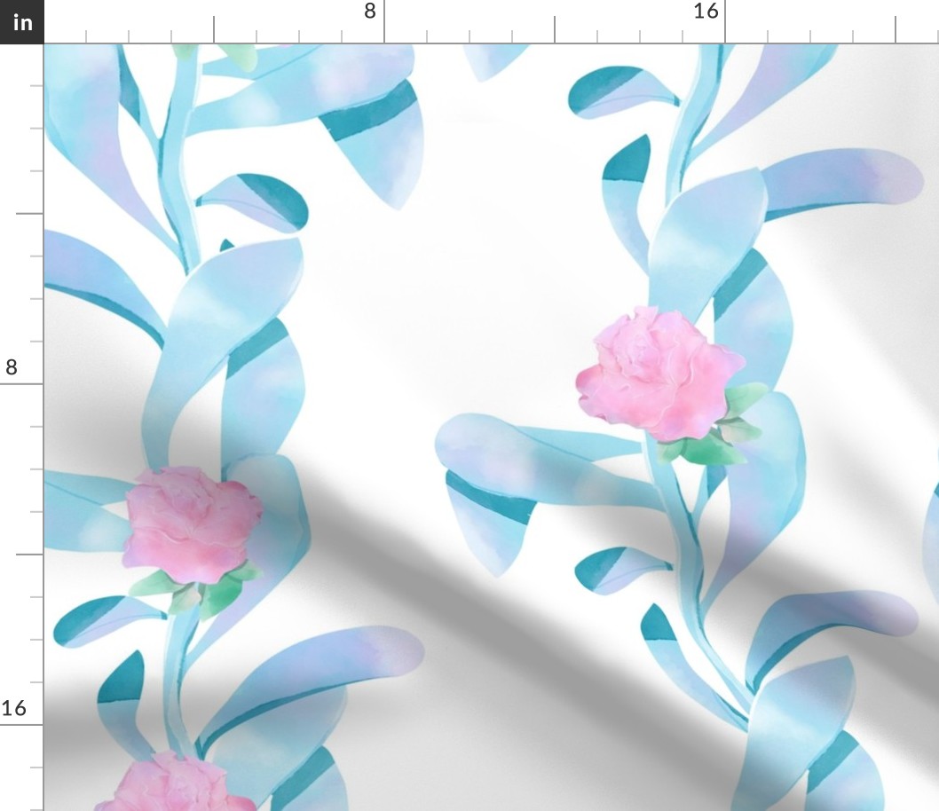 Wild tenderness - hand drawn watercolor backyard flowers pattern design