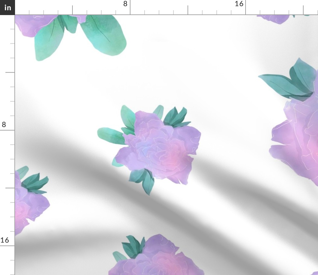 Wild tenderness - hand drawn watercolor backyard flowers pattern design