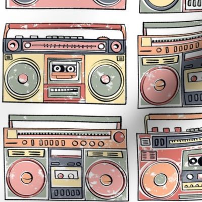 boomboxes faded grunge