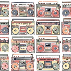 boomboxes faded grunge
