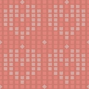 Terracotta seamless decorative square heart pattern