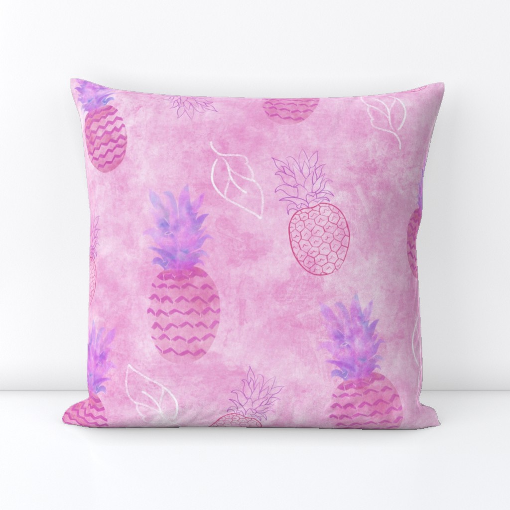 Pineapples, Pink, Purple, Tropical, Fruit, Beach, Watercolor, Summer, Spring, Girls, JG Anchor Designs