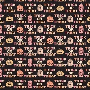 Trick or Treat Text Words and Pumpkins