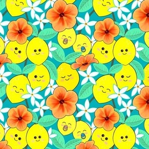 Happy  Amalfi lemons and orange flowers