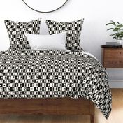 Checkered Alphabet - Black, Cream