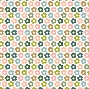 Fricassee* (Custom Quarter-Scale Midcentury Colors on White) || scandi floral in midcentury colors