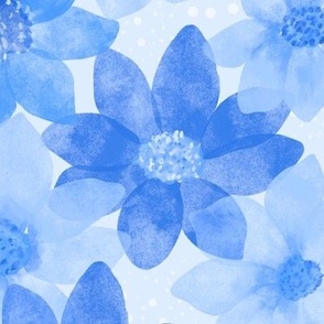 Blue Monotone Floral (Large)