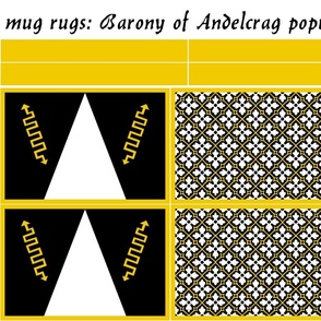 mug rugs: Barony of Andelcrag (SCA)
