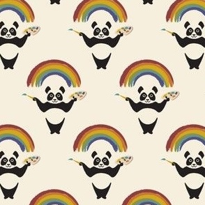 Panda Painting a Rainbow
