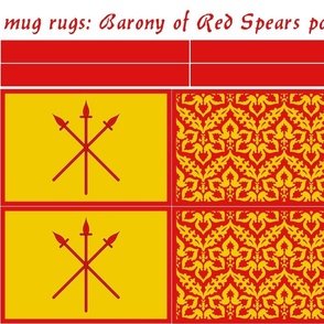 mug rugs: Barony of Red Spears (SCA)