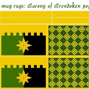 mug rugs: Barony of Brendoken (SCA)