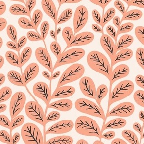 Aria Floral Collection - Vine Leaves - Peach